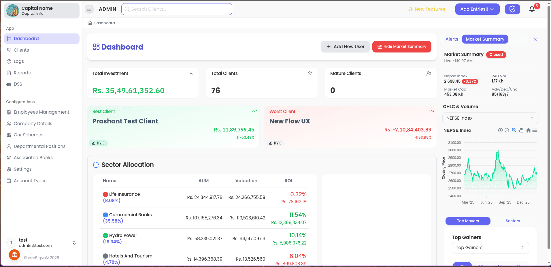 BigyaPMS - Portfolio Management System